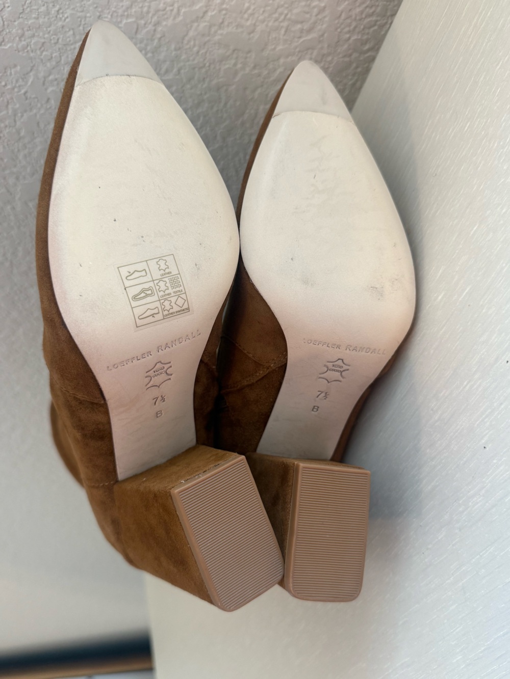 Loeffler Randall Chestnut Suede Pointed Toe Block Heel Ankle Boots - Picture 10 of 13